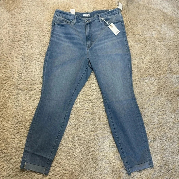 Good American women’s good legs raw step hem skinny jeans size 20 - Picture 2 of 10